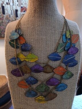 Chime necklace metal artisan 1970s vintage avant garde